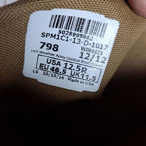 Hot Weather Army Combat Boot Vibram Men’s Sz 12.5 R Coyate 798 (VGC) - Picture 10 of 10